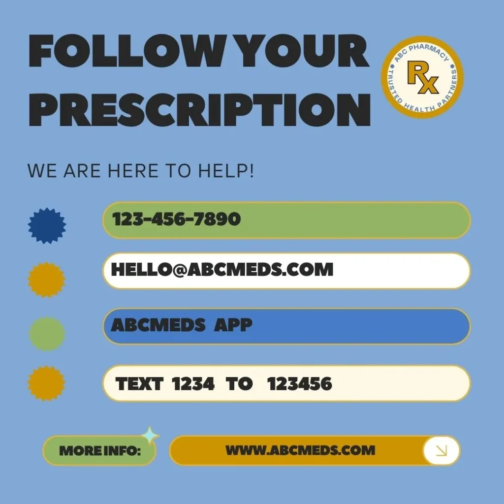 A blue background with the words follow your prescription.